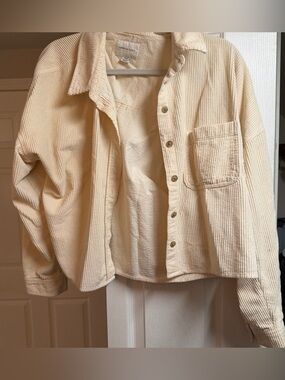 American Eagle Cream Corduroy Jacket Size M
